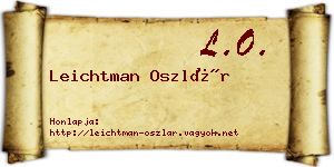 Leichtman Oszlár névjegykártya